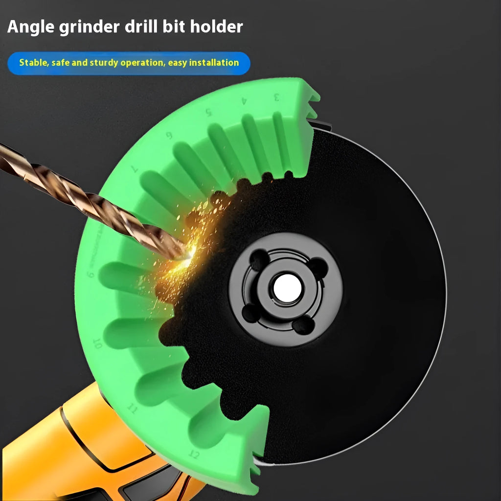 Angle grinder grinding bit bracket holder in black, green or yellow for bits 3-12mm diameter