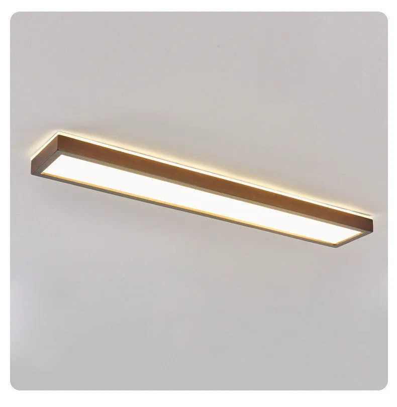 Solid wood long ceiling lamp in new Chinese style for balcony installation.