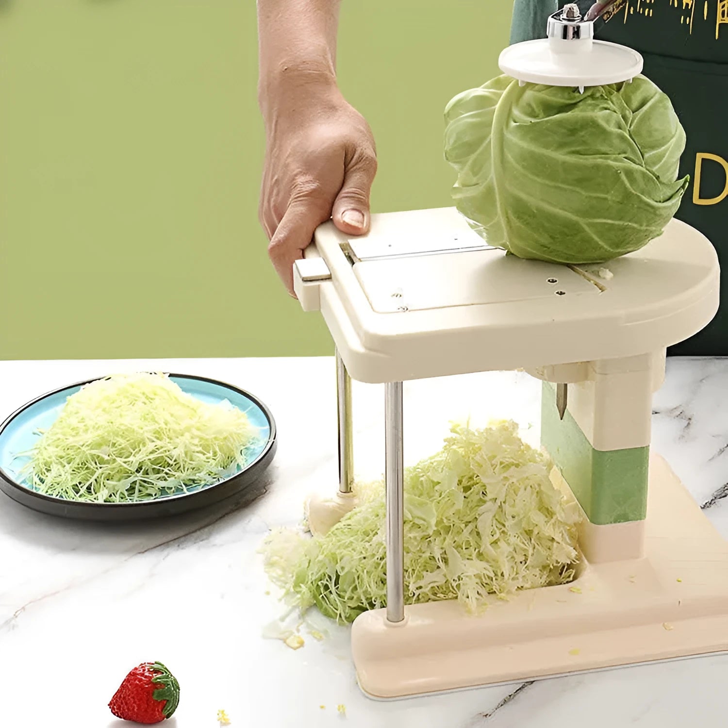 Beige stainless steel vegetable slicer and grater for kitchen use