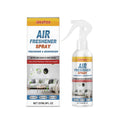 237ml clear bottle of air freshener spray on a counter