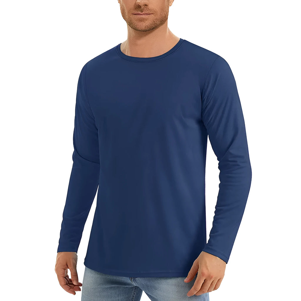 UV protection long sleeve top in solid colours, polyester quick-dry fabric, sizes S to XXXL