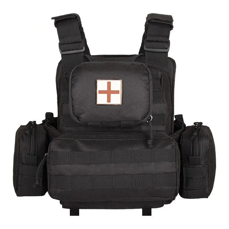 Camouflage tactical vest in polyester fabric for outdoor training wear