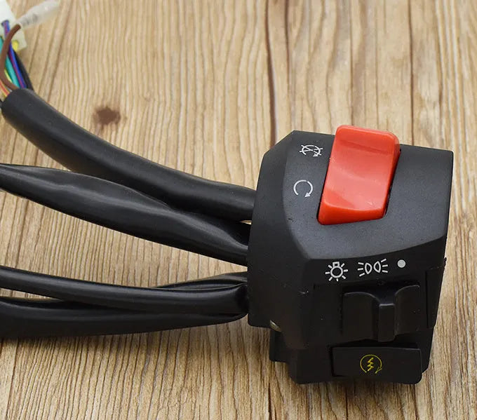 Motorcycle tricycle handlebar switch kit for Zongshen Longxin 110 125 150 200FXD, Right Seat, colour-coded wires