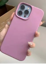 Liquid silicone phone case in Pink for Apple iPhone 13 to 15 series