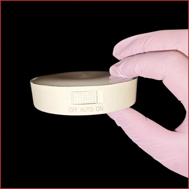 86mm round night light with side push key, built-in battery, 1W, white warm or two-color light