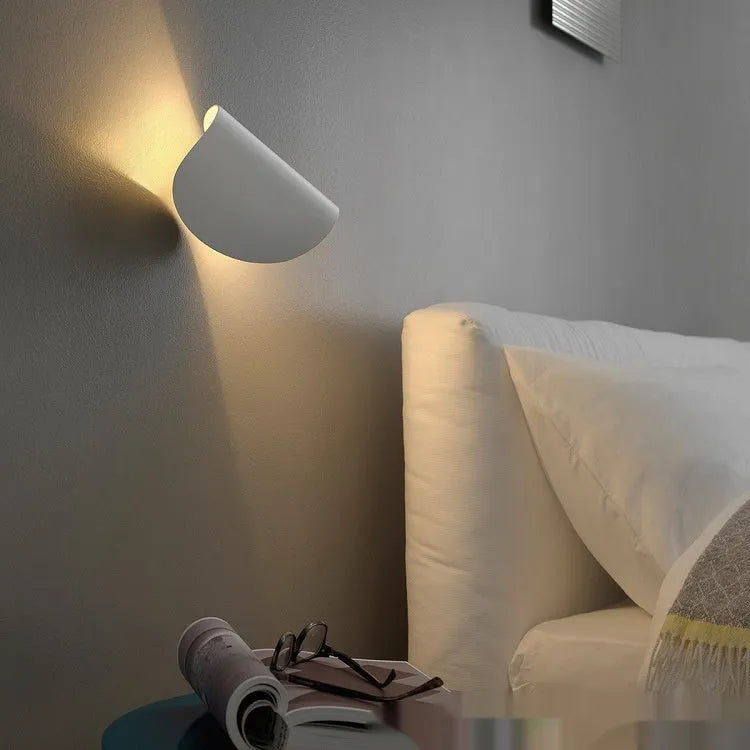 Rotating wall lamp 10 × 16cm in black, white, or grey, 5W 220V for bedroom study or bedside