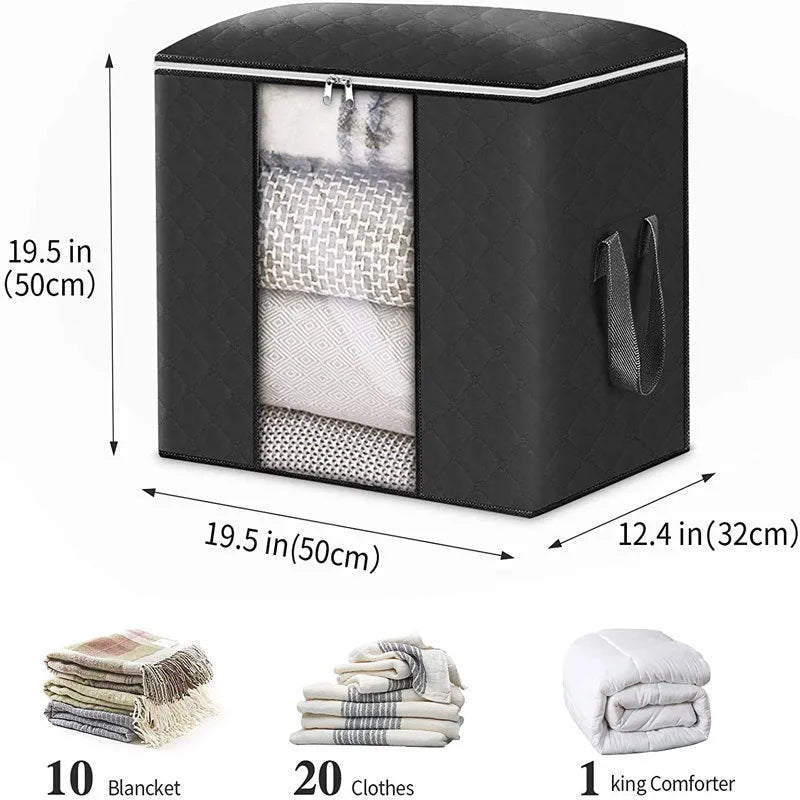 Non woven fabric storage organiser bag in beige colour, handbag style, shown with sealable closure.