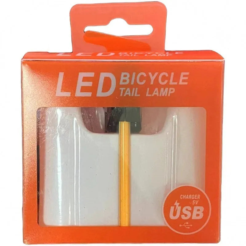 USB rechargeable waterproof bicycle taillight in five colour options for night riding safety