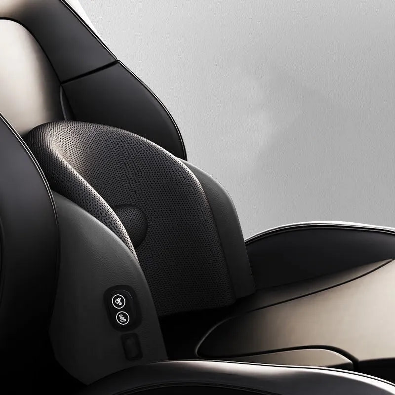 Memory cotton car massage cushion set with electric waist massage and adjustable headrest in three colour options