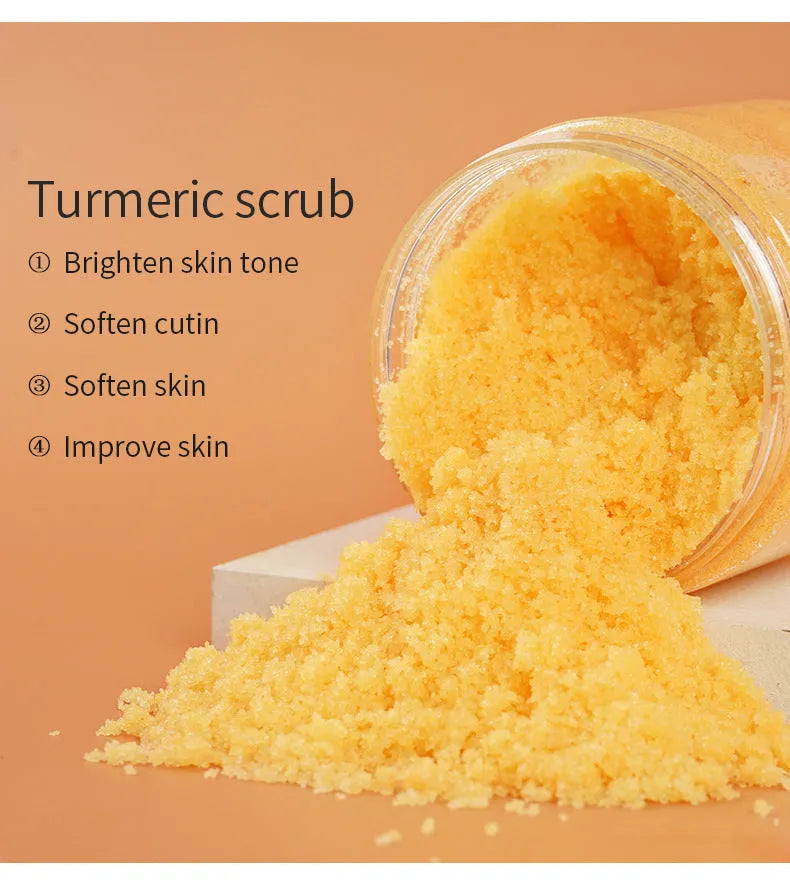 Turmeric facial scrub 220g jar for softening cutin and reducing dull tender skin on face and body
