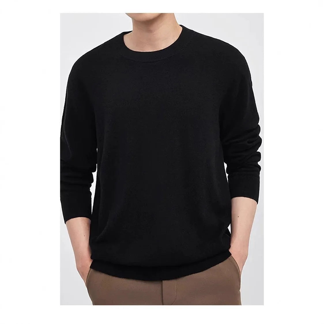 Men's regular fit pullover sweater in standard wool for autumn and winter wear