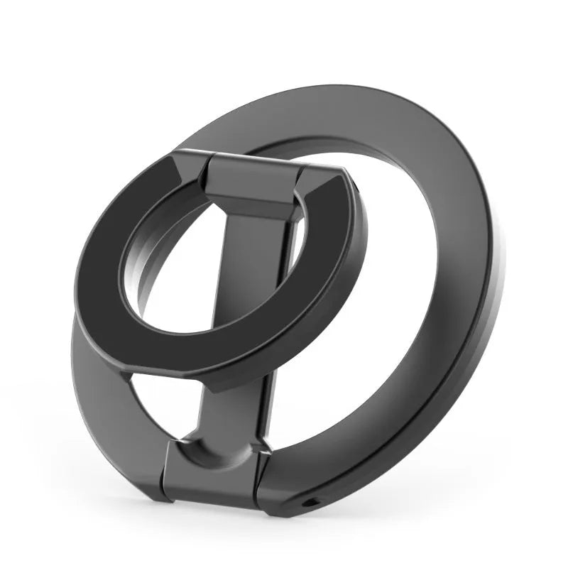 Double-sided magnetic phone holder in alloy, shown in Cold Black, Ivory White, Dark Night Purple and Yuefeng Blue