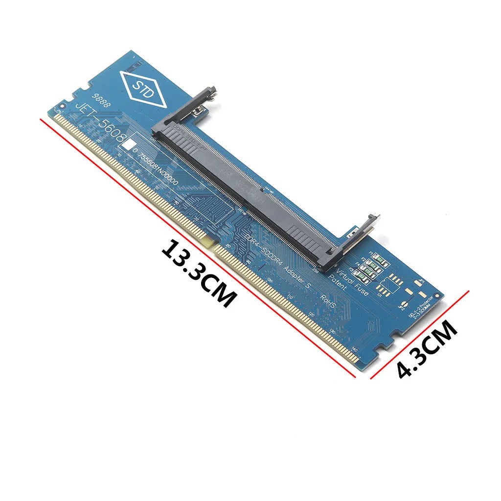 DDR4 laptop to desktop memory adapter card with electrostatic bag for testing laptop memory on desktop systems