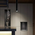 Black round LED surface mounted downlight, 5W, available in 6x30cm and 6x50cm COB or LED