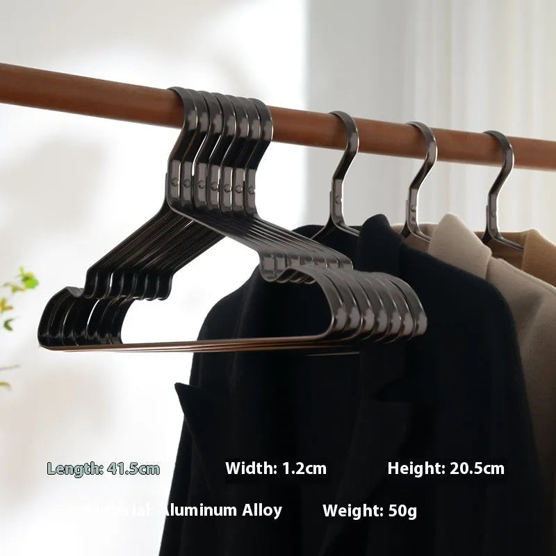 Elegant black modern clothes hanger with anti-slip, anti-rust, and anti-fade features.