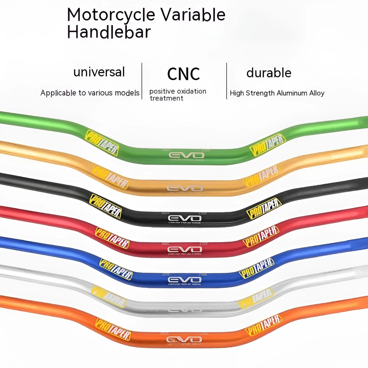 Orange aluminium motorcycle handlebar with 80cm width and 10cm rise dimensions for scrambling