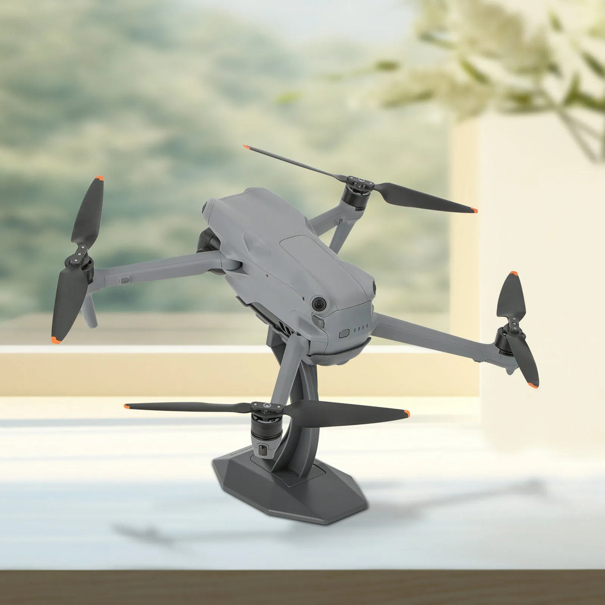Grey plastic desktop display stand for DJI Air 3S, Air 3, Air 2S and Air 2 drones, 98g, foldable bracket