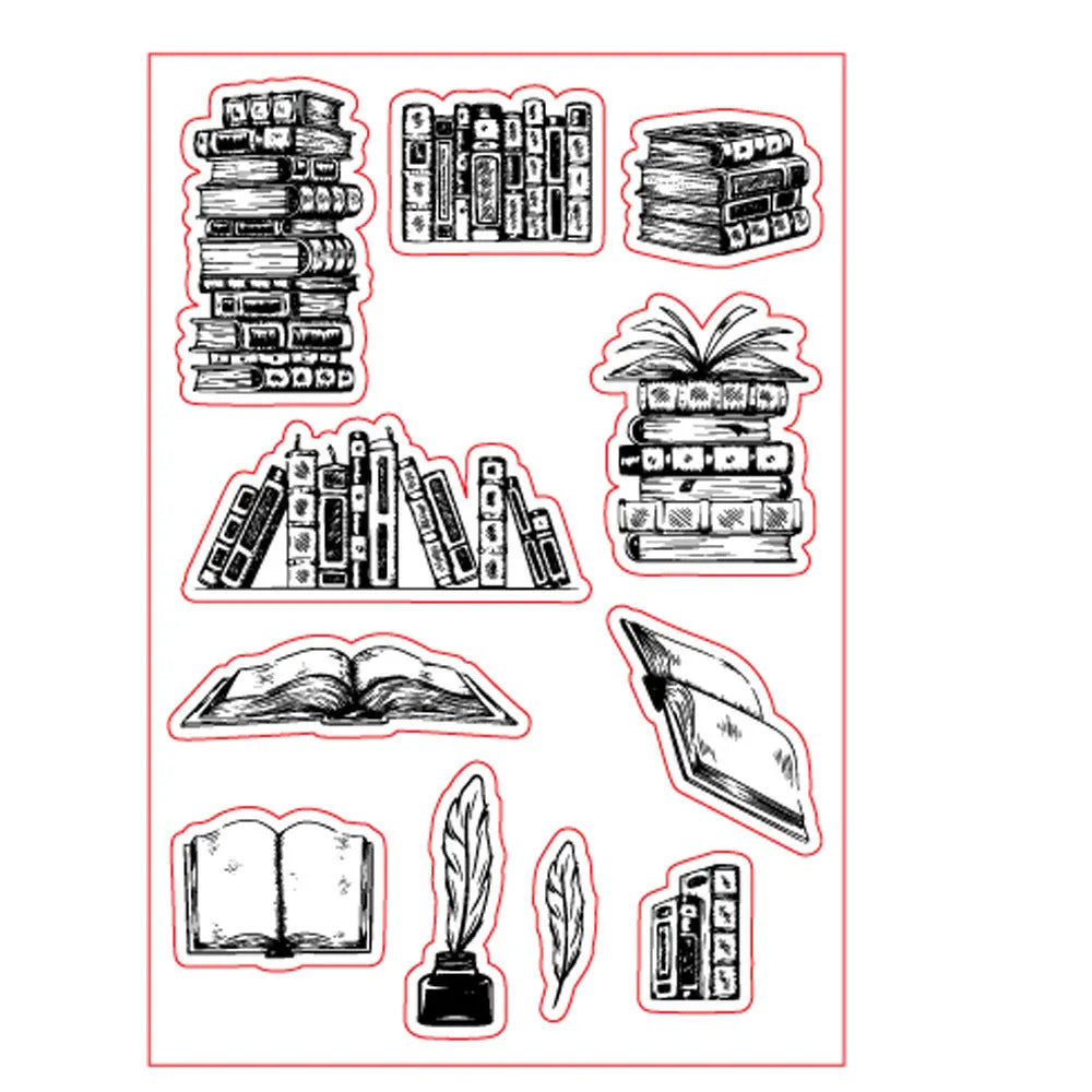 White seal coloured transparent silicone stamp measuring 11 by 16 centimetres.