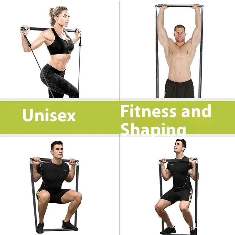 Push-and-pull rod fitness stick with two segments and pulling rope mechanism