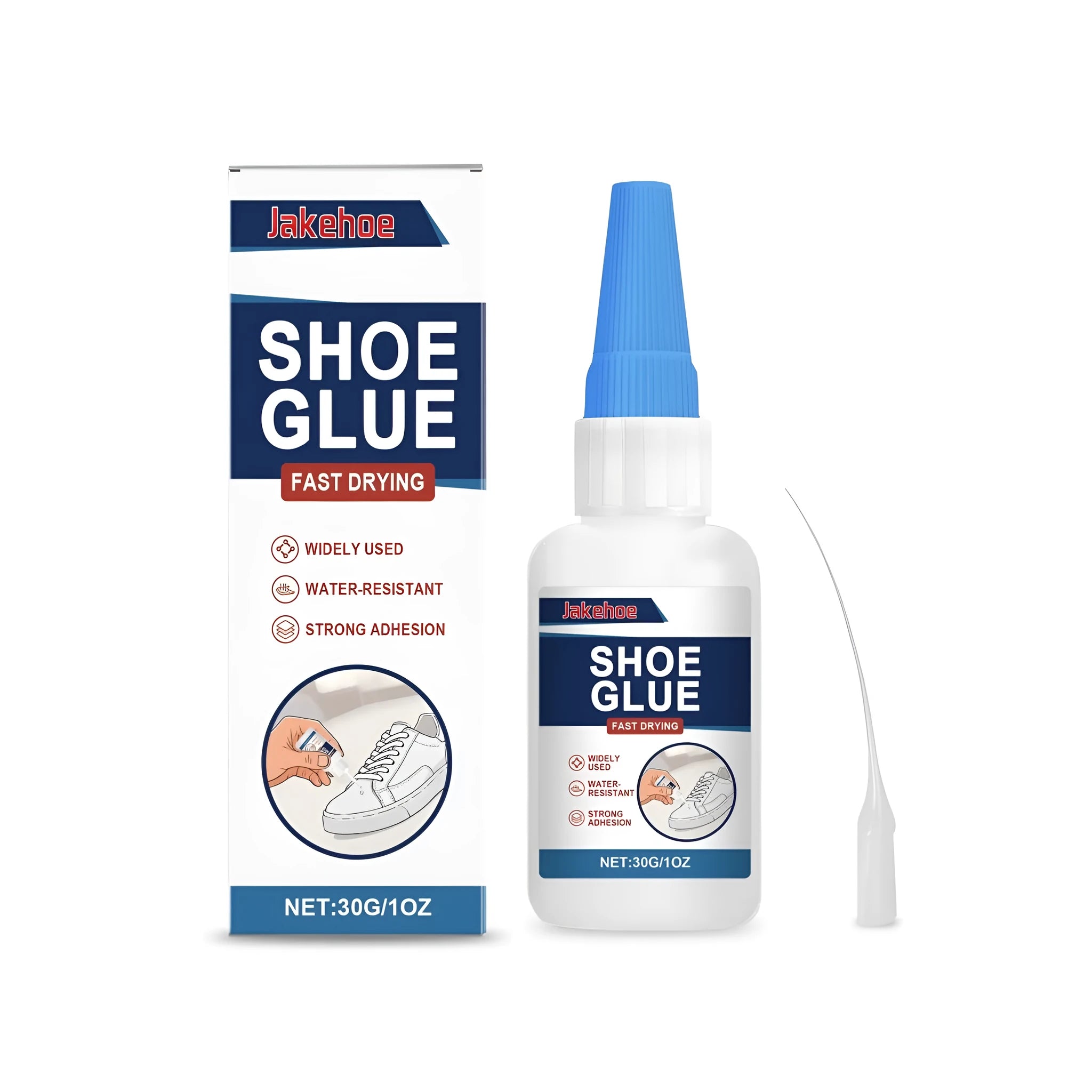 30g tube of cyanoacrylate shoe repair adhesive with a separate dropper applicator.