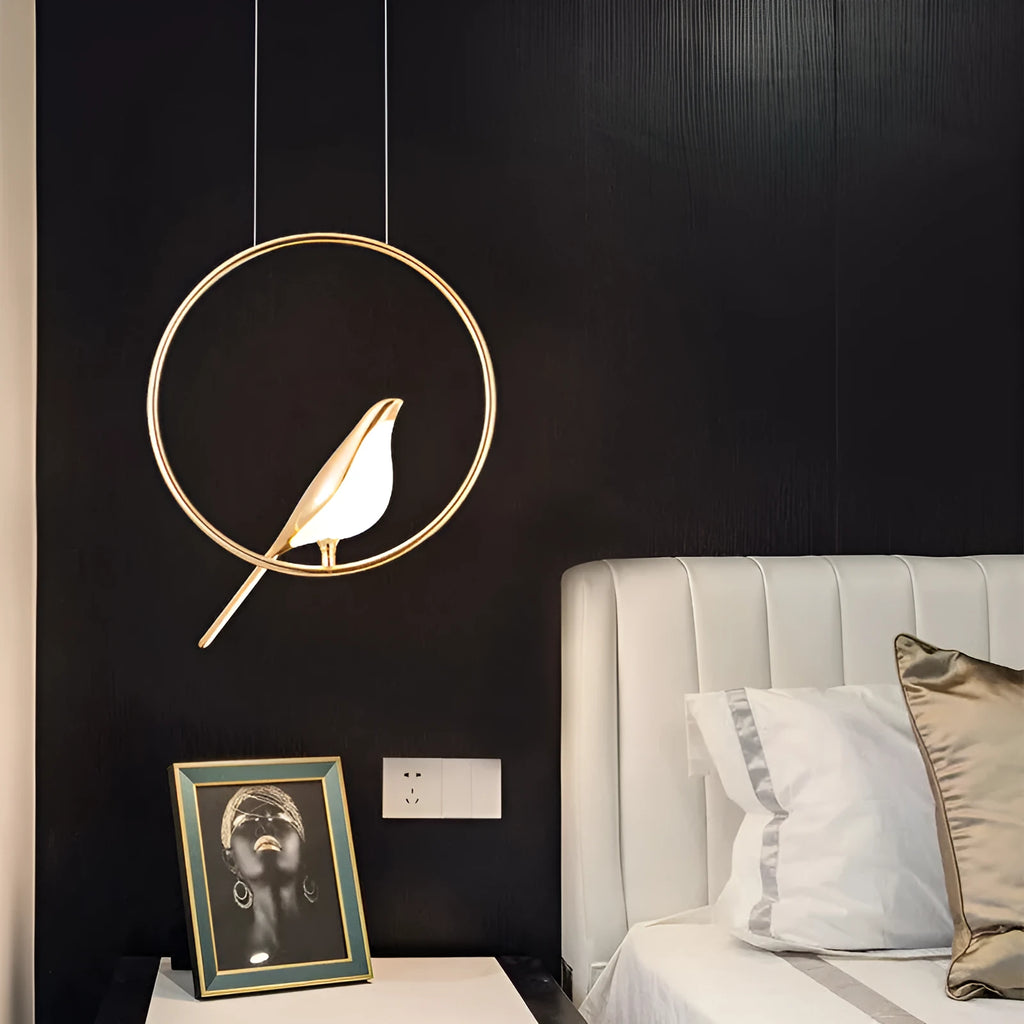 Modern minimalist magpie bird chandelier with zinc alloy framework and acrylic elements, 150cm height ceiling light