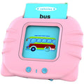 Rechargeable ABS English learning machine with 112 bilingual cards, 107 x 90 x 21mm, for ages 4-6