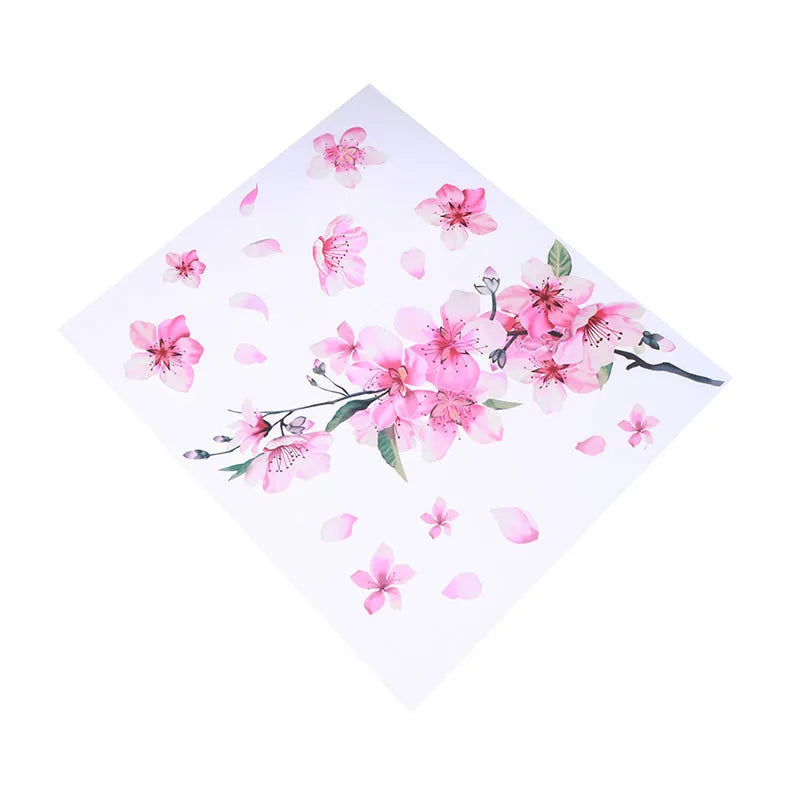 Cherry blossom pattern car sticker on vehicle surface showing two size options