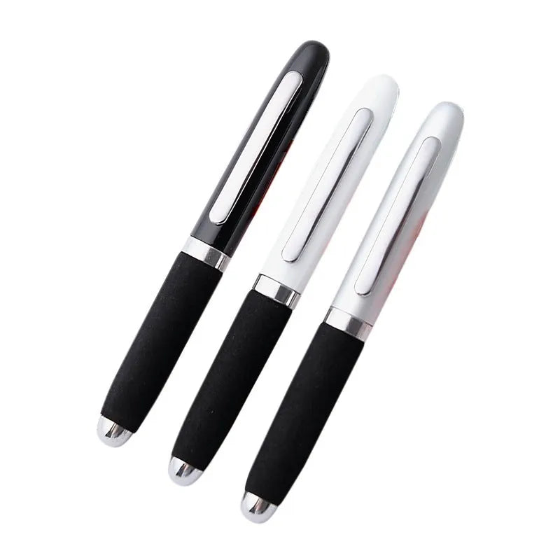 EVA metal cap mini ballpoint pen showing 112mm length and 1.0mm bullet tip with seven refill colour options