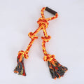 Blue and yellow durable dog rope toy for aggressive chewers with non-slip handles