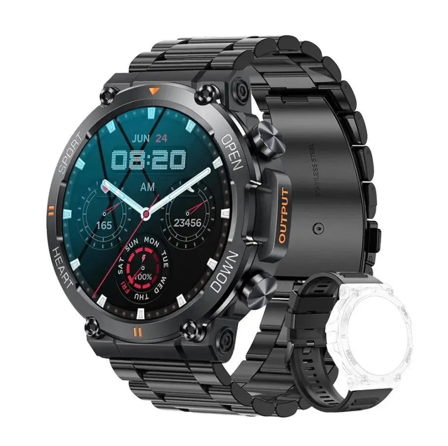 Smart watch with IPS screen and touch button, black gray or green colour options