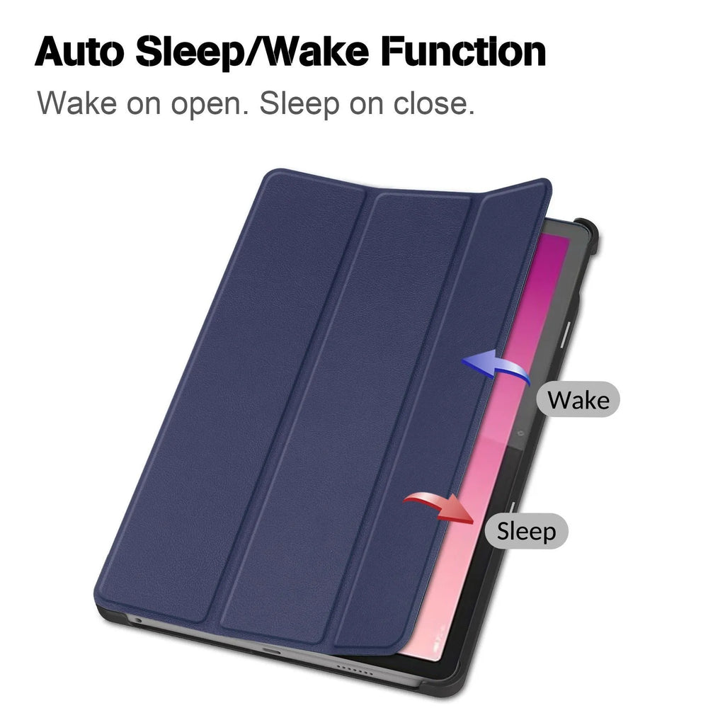 Lenovo Tab P12 tablet case with kickstand open showing galaxy print design