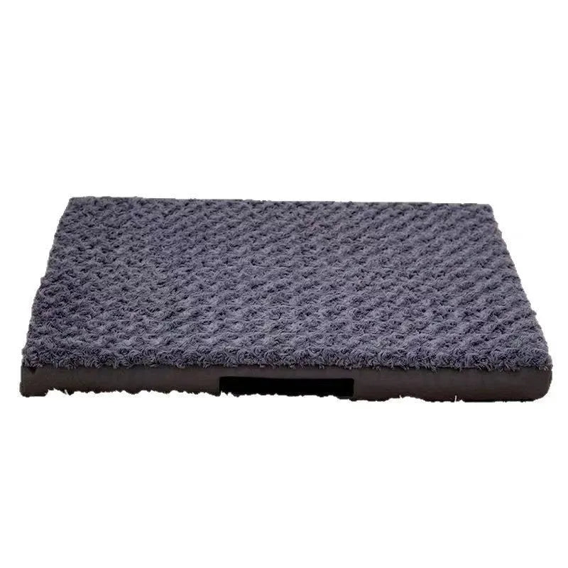 Dark gray embossed velvet pet mat for dogs, wear-resistant cloth, available in sizes S to XXL