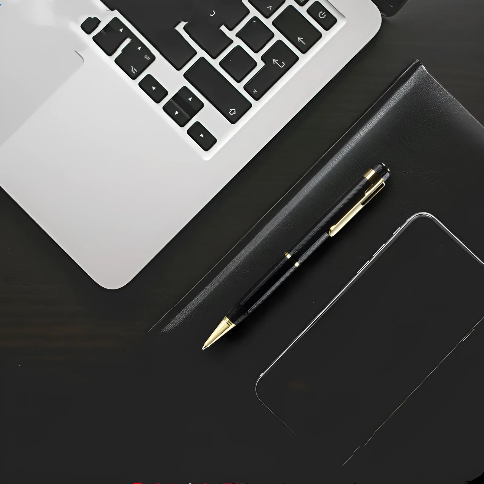 Black pen shaped audio recorder with zinc alloy construction and discreet design