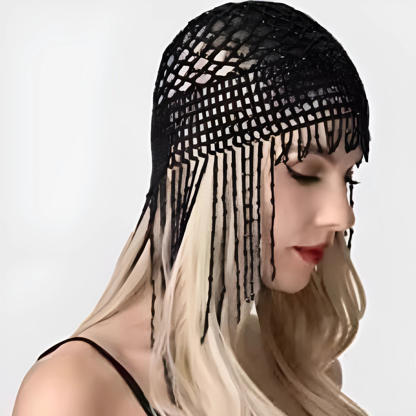 Handmade alloy belly dance hat with tassel ornament for female performers