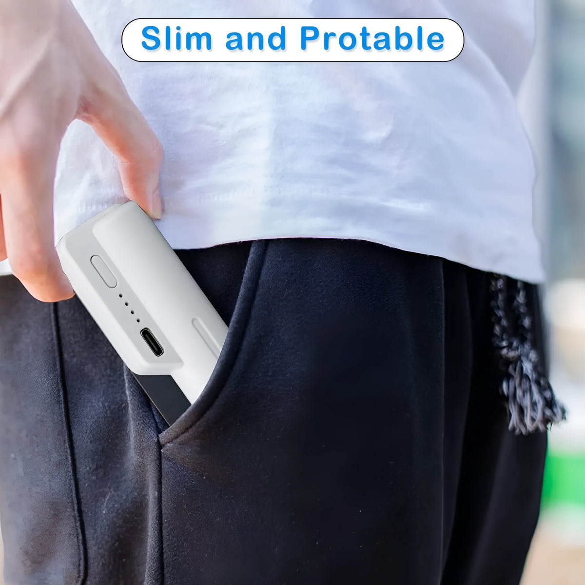 Head-mounted ABS power bank for VR and gaming with USB connection, Q2 or Q3/3S fast charge option