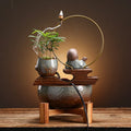 Small ceramic aquarium for desktop or living room, available in sitting or lying style, self-circulating design