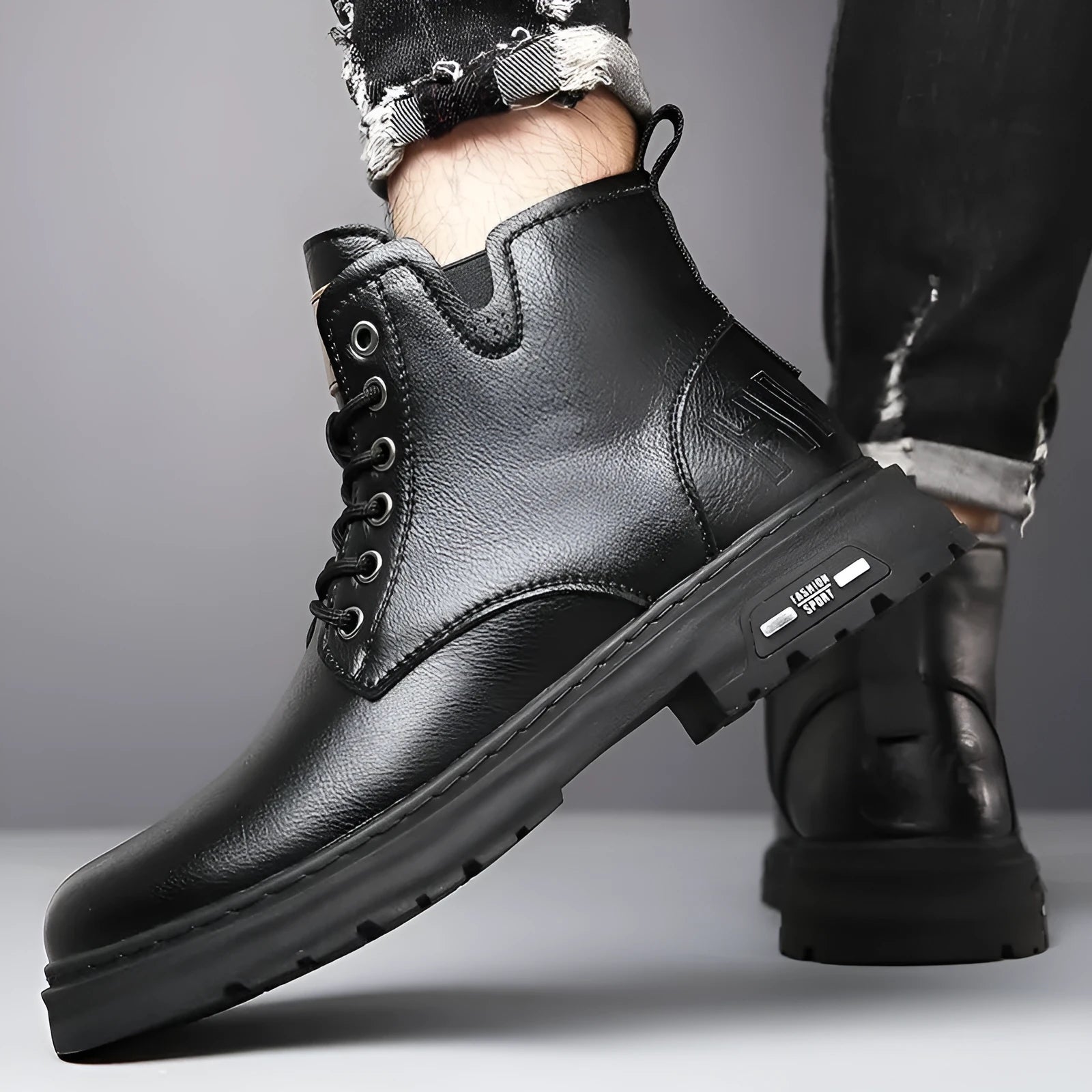 British Martin boots thick rubber sole front lace-up round toe men's hiking workwear