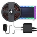 Smart LED light strip kit for TV backlighting with app control and waterproof plastic housing.
