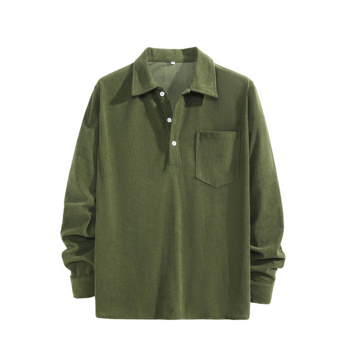 American retro casual bottoming shirt pullover in black, loose fit polyester fibre top on plain background.