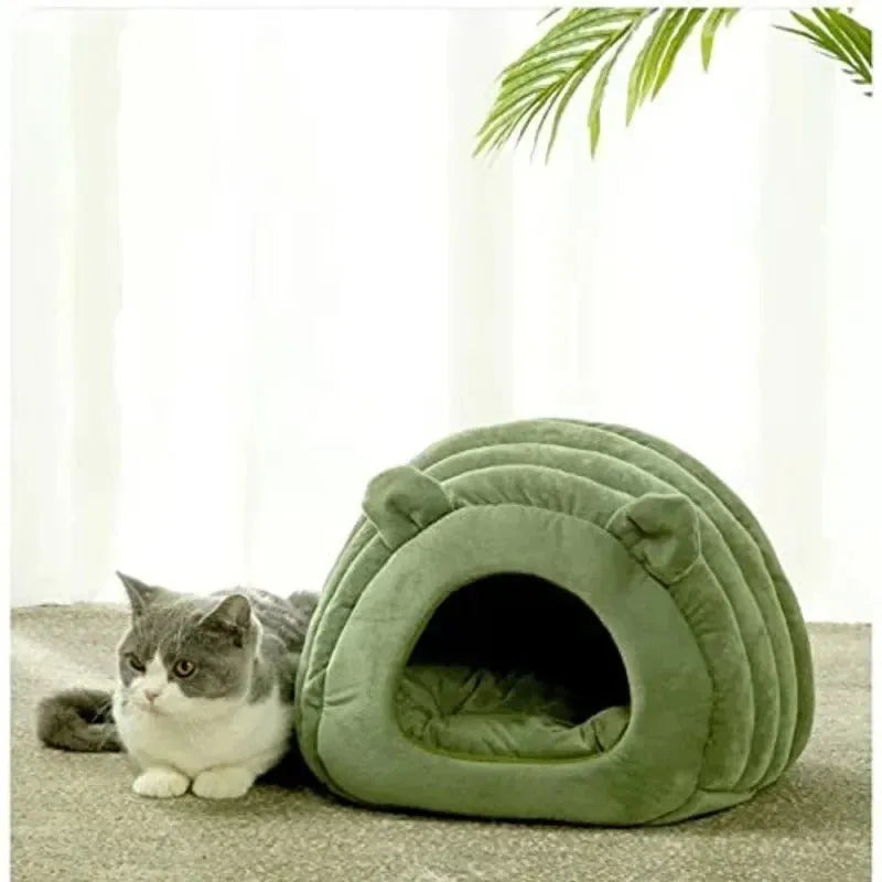 38x42x33cm pet bed basket for cats and small dogs, available in Brown, Gray, Green, and White