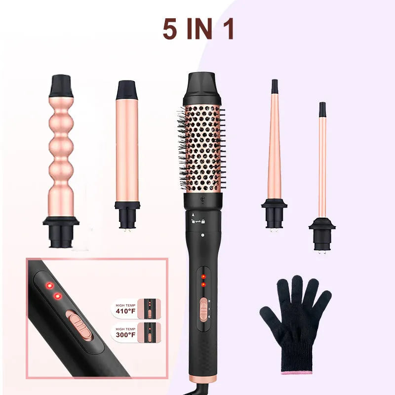 Three-tube water wave hair curler styling tool with wired power cord