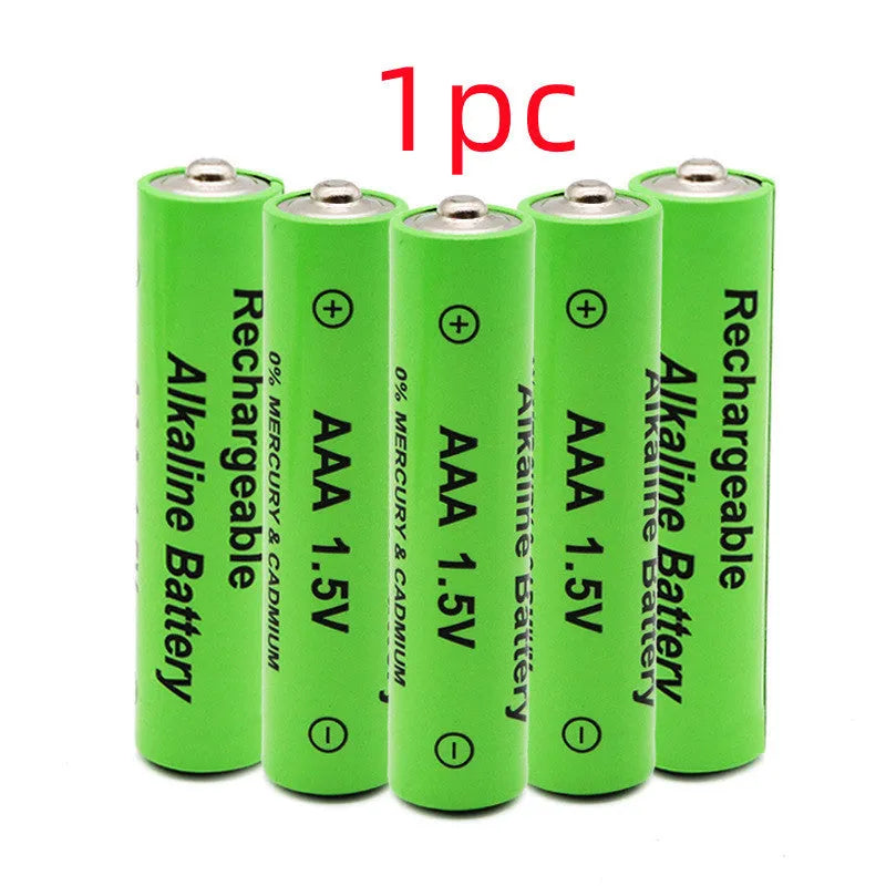Pack of five 3000mAh AA size 1.5V alkaline rechargeable batteries