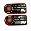 Tesla sentry mode warning sticker, white PVC electrostatic decal measuring 11x5cm