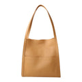 Genuine leather business commute shoulder bag square vertical shape soft first layer cowhide black colour