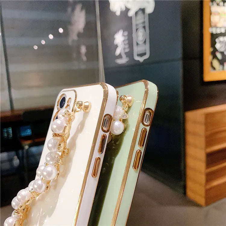 Soft TPU phone case for iPhone with electroplated pearl finish in Vanilla Purple colour