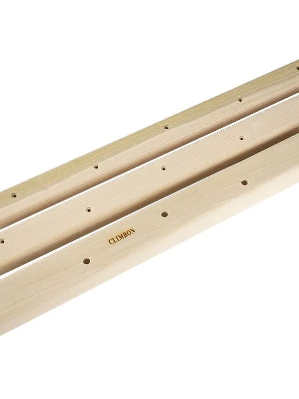 Set of three solid wooden finger boards for grip strength training in 12cm, 40cm, and 50cm lengths