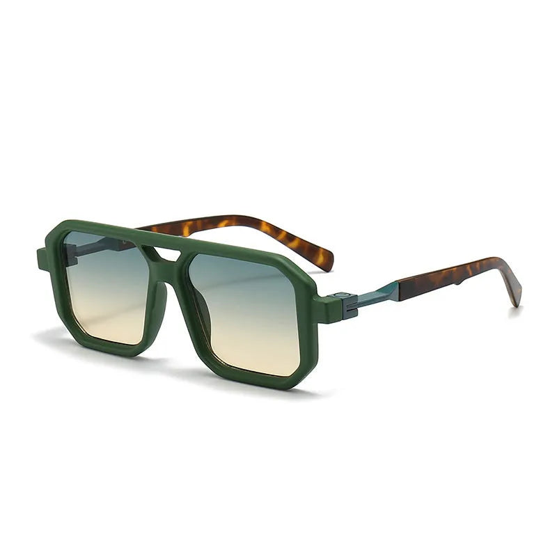 Retro double beam pilot catwalk style luxury sunglasses in various frame and lens colour combinations