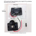 Black 12V dual USB car charger for vehicle installation with mounting screws