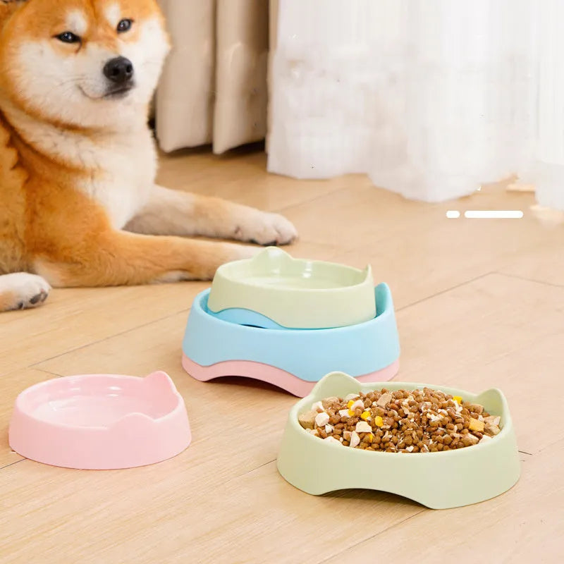 Blue ceramic dog slow feeder bowl with internal maze pattern for small, medium, and large breed puppies.