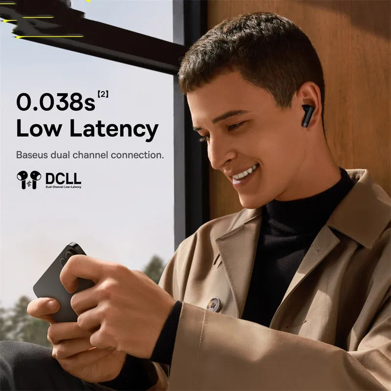 Active noise cancelling true wireless earphones in black or white with charging case